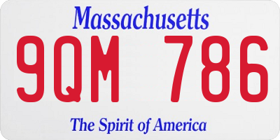 MA license plate 9QM786