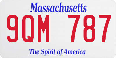 MA license plate 9QM787