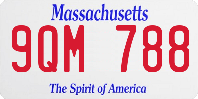 MA license plate 9QM788