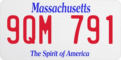 MA license plate 9QM791