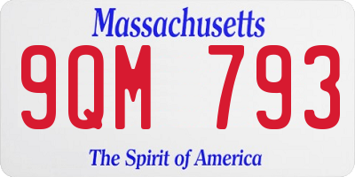 MA license plate 9QM793