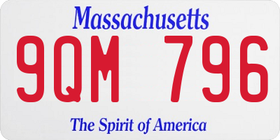 MA license plate 9QM796