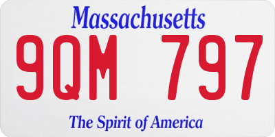 MA license plate 9QM797