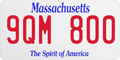 MA license plate 9QM800