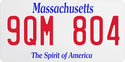 MA license plate 9QM804