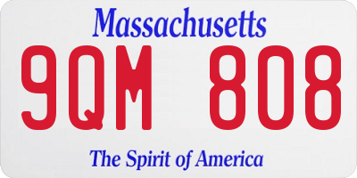 MA license plate 9QM808