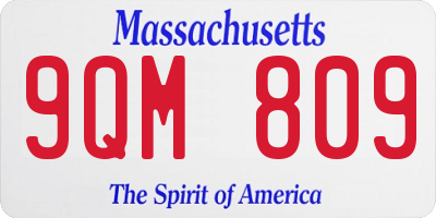 MA license plate 9QM809