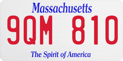 MA license plate 9QM810