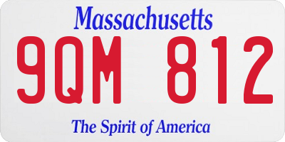 MA license plate 9QM812