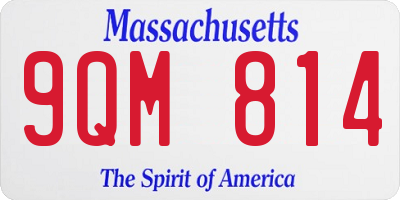 MA license plate 9QM814