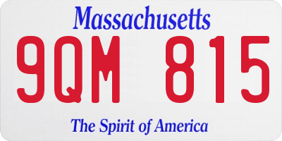 MA license plate 9QM815