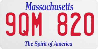 MA license plate 9QM820