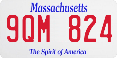 MA license plate 9QM824