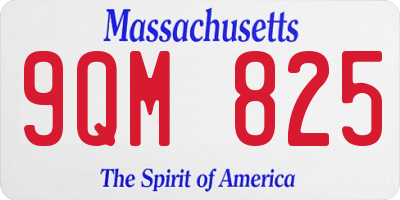 MA license plate 9QM825