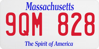 MA license plate 9QM828