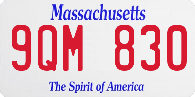 MA license plate 9QM830