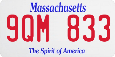 MA license plate 9QM833