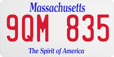 MA license plate 9QM835