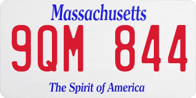 MA license plate 9QM844