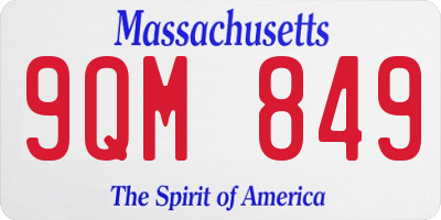 MA license plate 9QM849