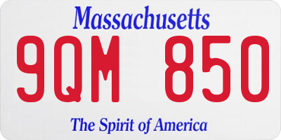 MA license plate 9QM850