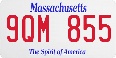MA license plate 9QM855