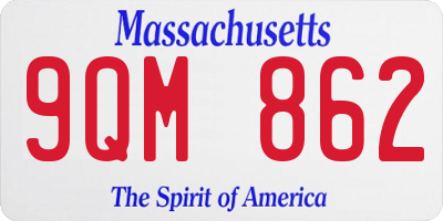 MA license plate 9QM862