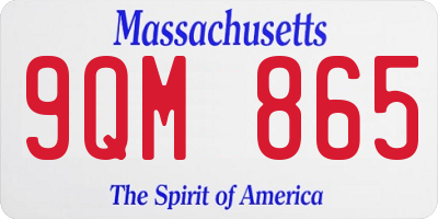 MA license plate 9QM865