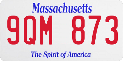 MA license plate 9QM873