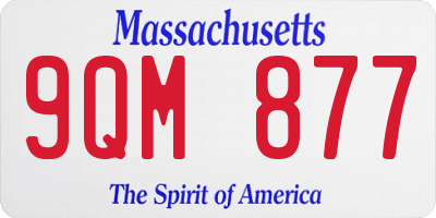 MA license plate 9QM877