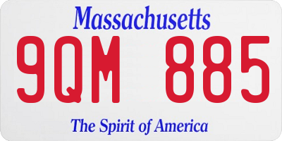 MA license plate 9QM885