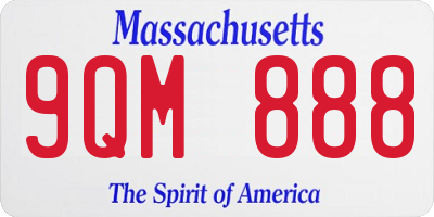 MA license plate 9QM888