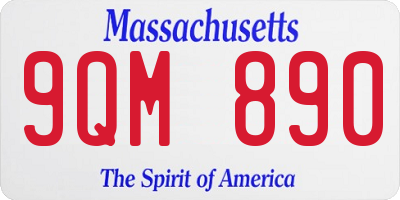 MA license plate 9QM890