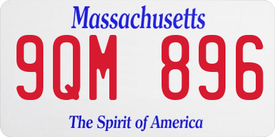 MA license plate 9QM896