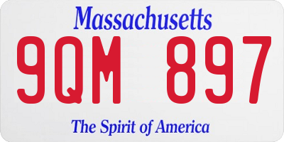 MA license plate 9QM897