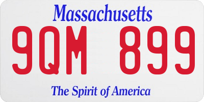 MA license plate 9QM899