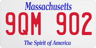 MA license plate 9QM902