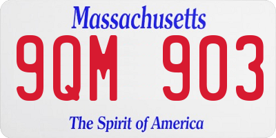 MA license plate 9QM903