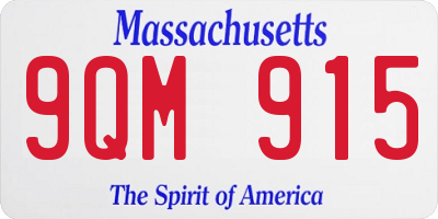 MA license plate 9QM915