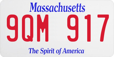MA license plate 9QM917