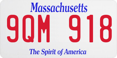 MA license plate 9QM918