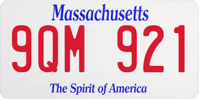 MA license plate 9QM921