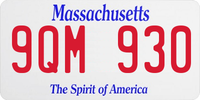 MA license plate 9QM930