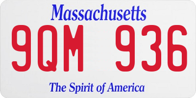 MA license plate 9QM936