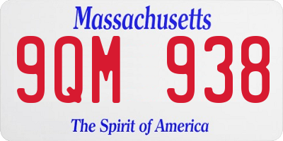 MA license plate 9QM938