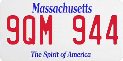 MA license plate 9QM944