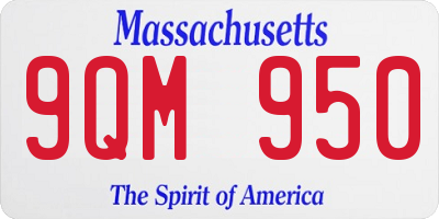 MA license plate 9QM950