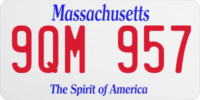 MA license plate 9QM957