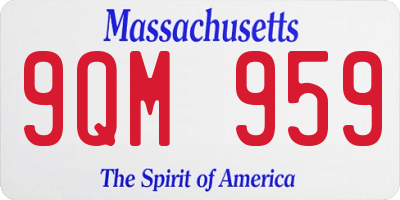 MA license plate 9QM959