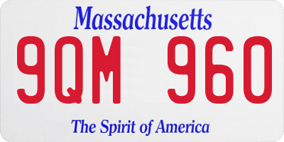 MA license plate 9QM960